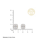 Regal Emerald Halo Stud Earrings 18KT Gold Plated