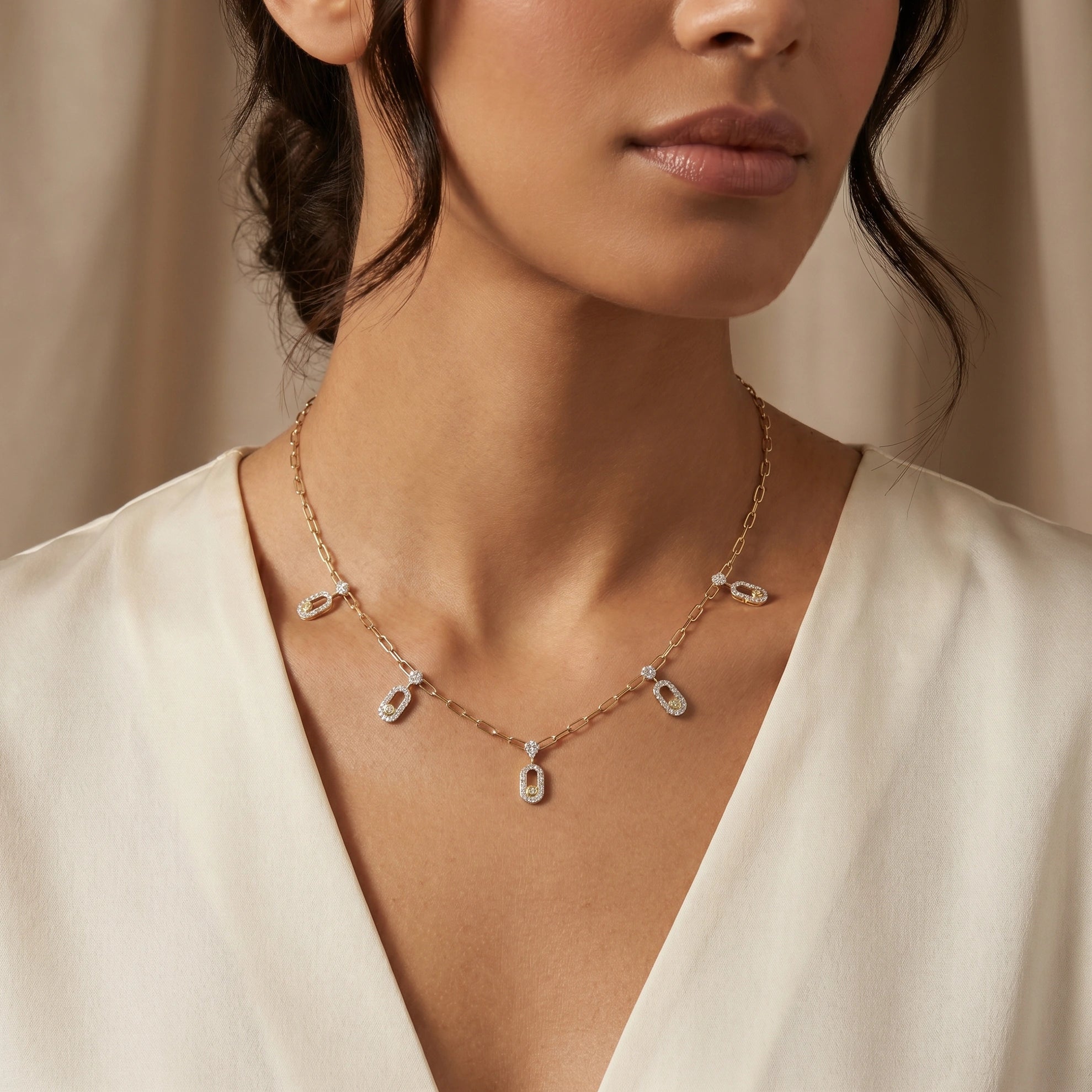 Gold Orbit Charm Necklace