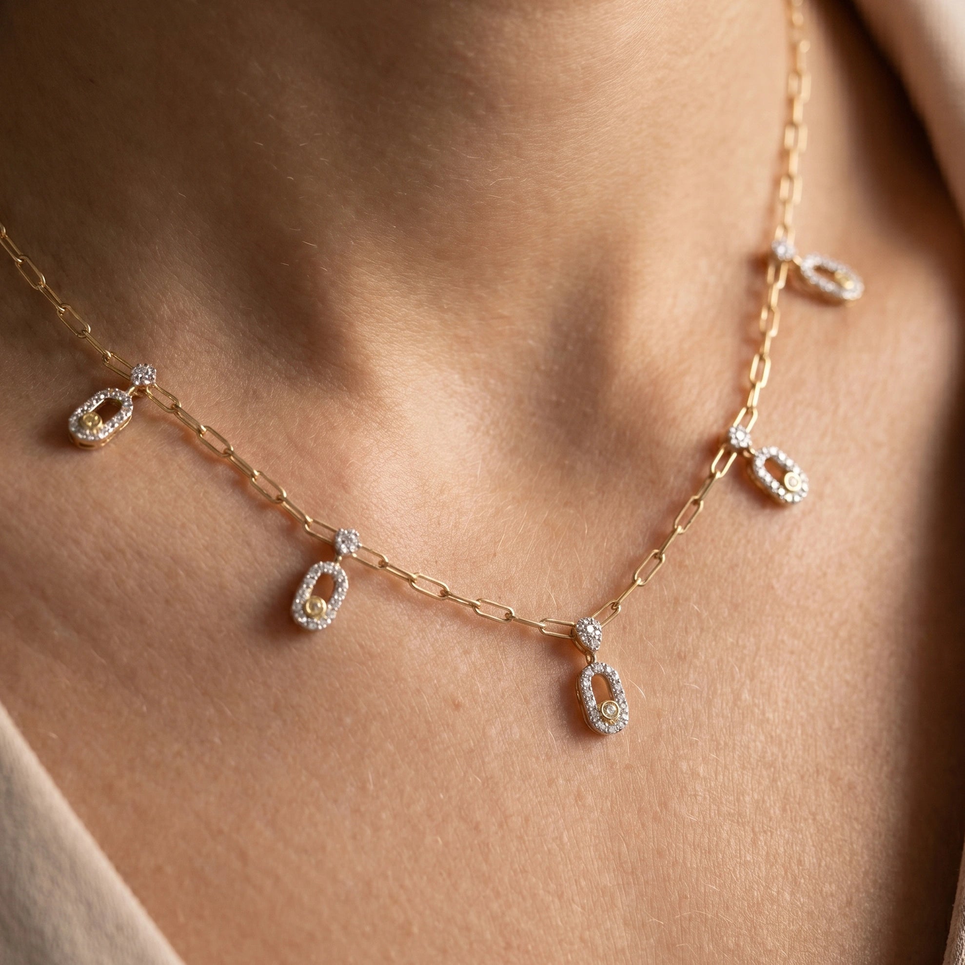 Gold Orbit Charm Necklace