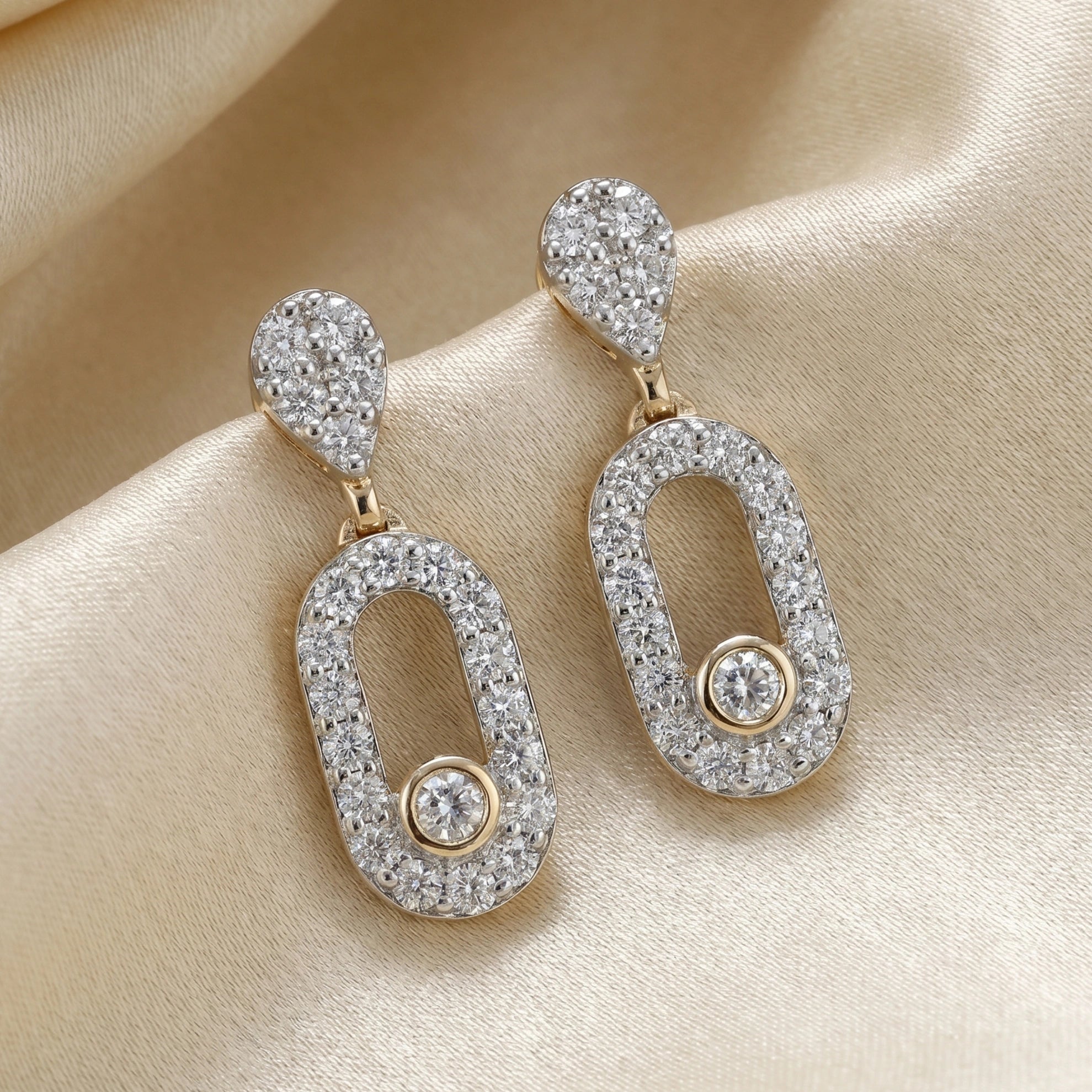 Gold Orbit Drop Earrings