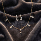 Gold Orbit Drop Jewelry Set