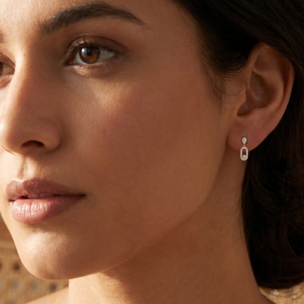 Gold Orbit Drop Earrings