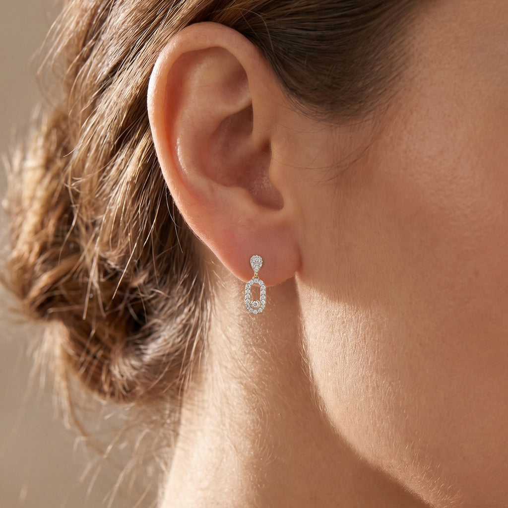Gold Orbit Drop Earrings