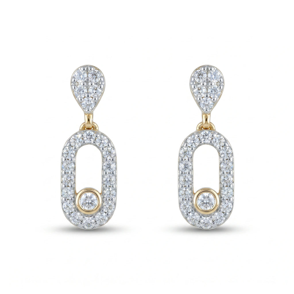Gold Orbit Drop Earrings