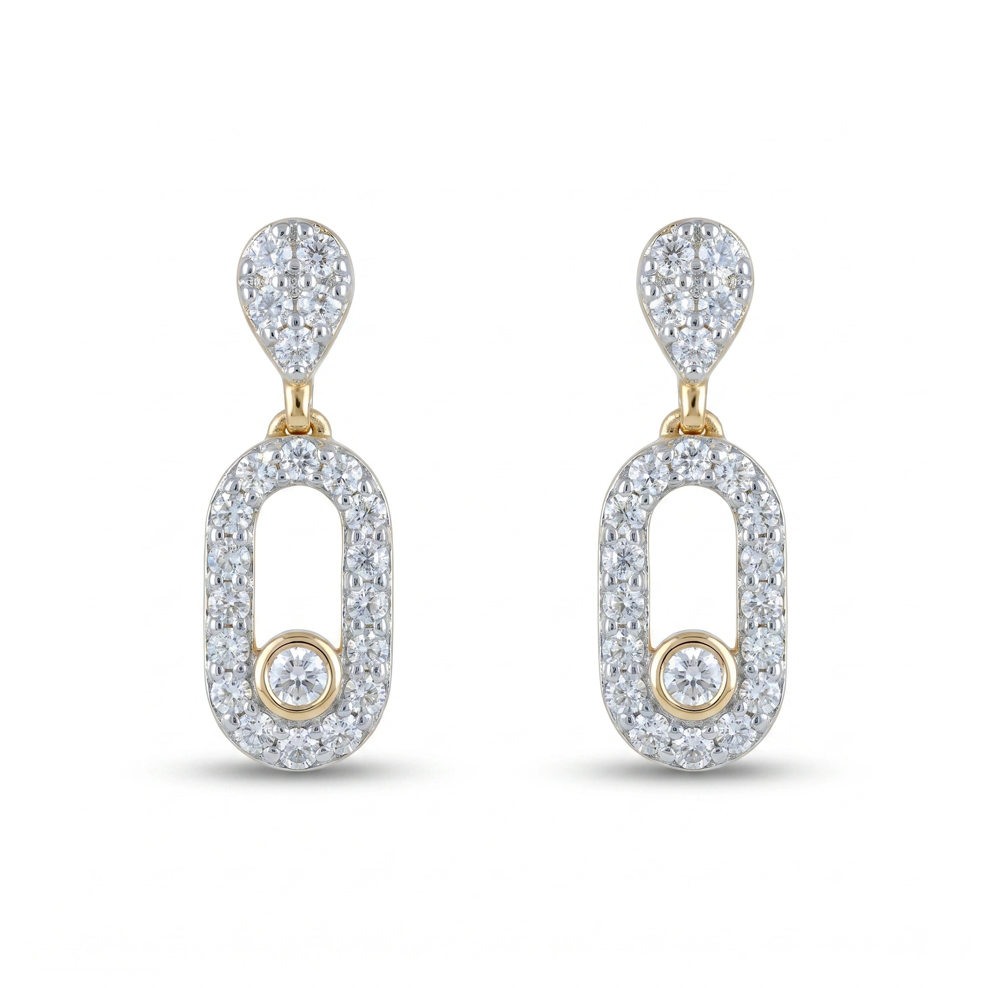 Gold Orbit Drop Earrings