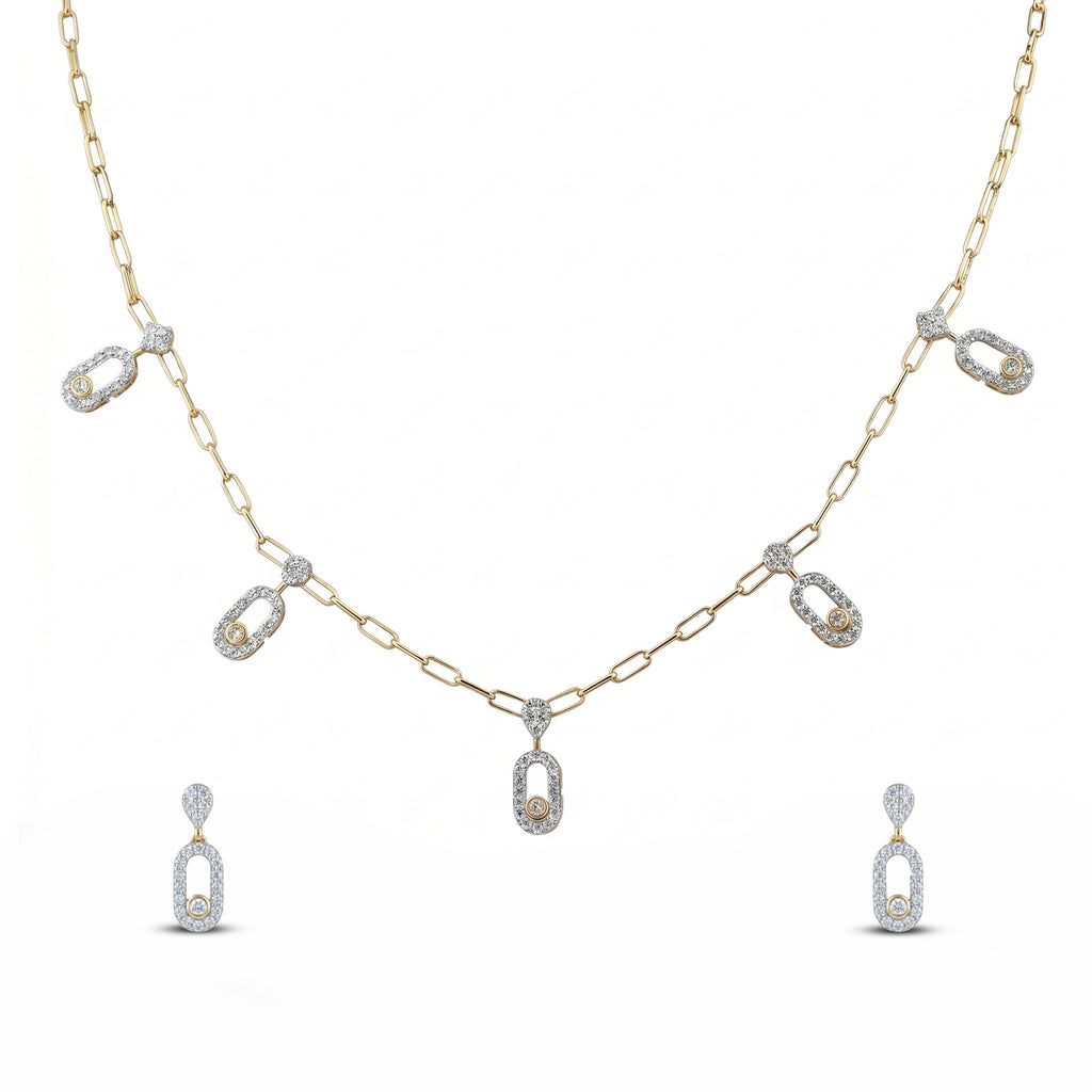 Gold Orbit Drop Jewelry Set