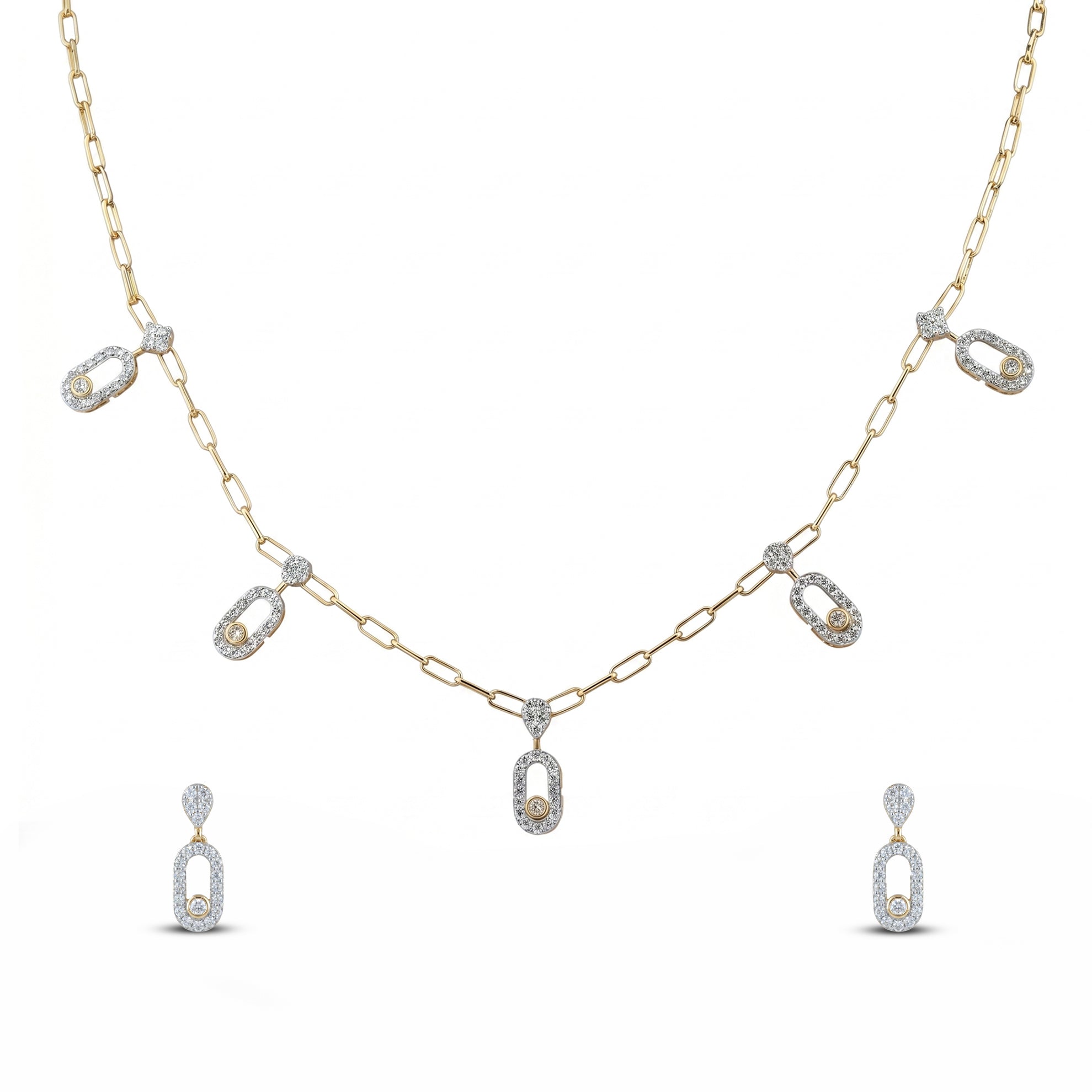 Gold Orbit Drop Jewelry Set