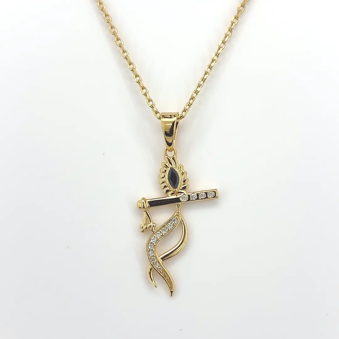Krishna Flute 18KT Gold Plated Pendant