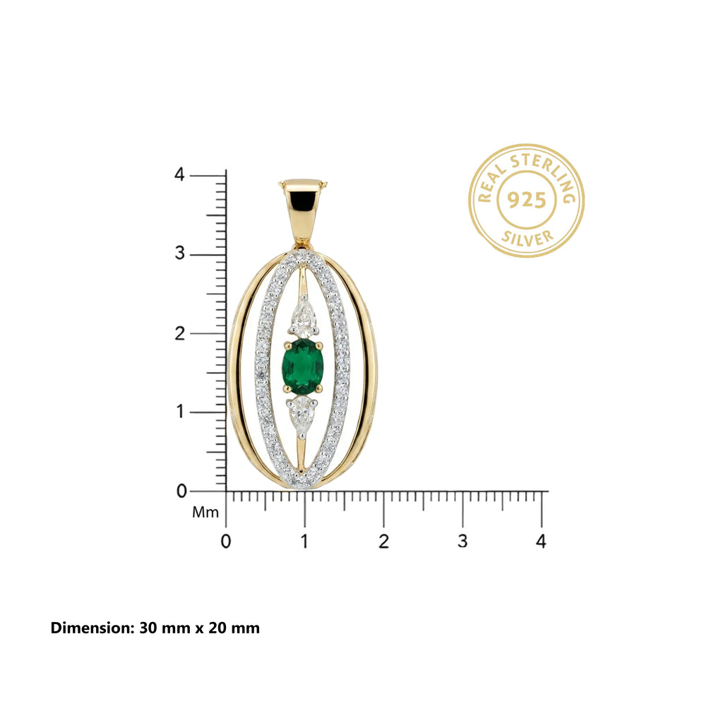 Gold Emerald Orbit Pendant