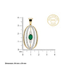 Gold Emerald Orbit Pendant