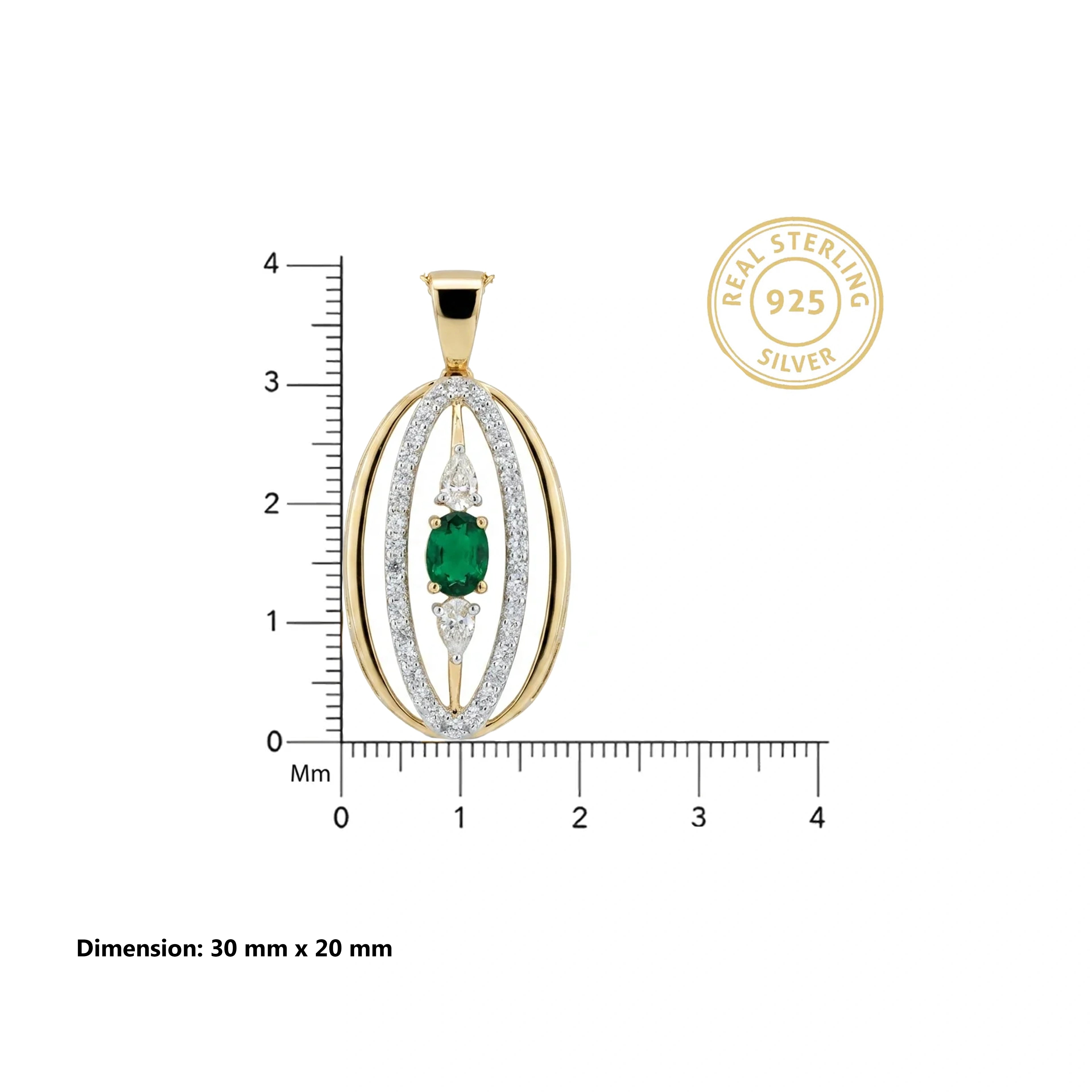 Gold Emerald Orbit Pendant