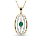 Gold Emerald Orbit Pendant