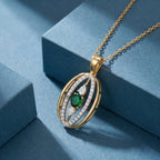 Gold Emerald Orbit Pendant