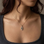 Gold Emerald Orbit Pendant