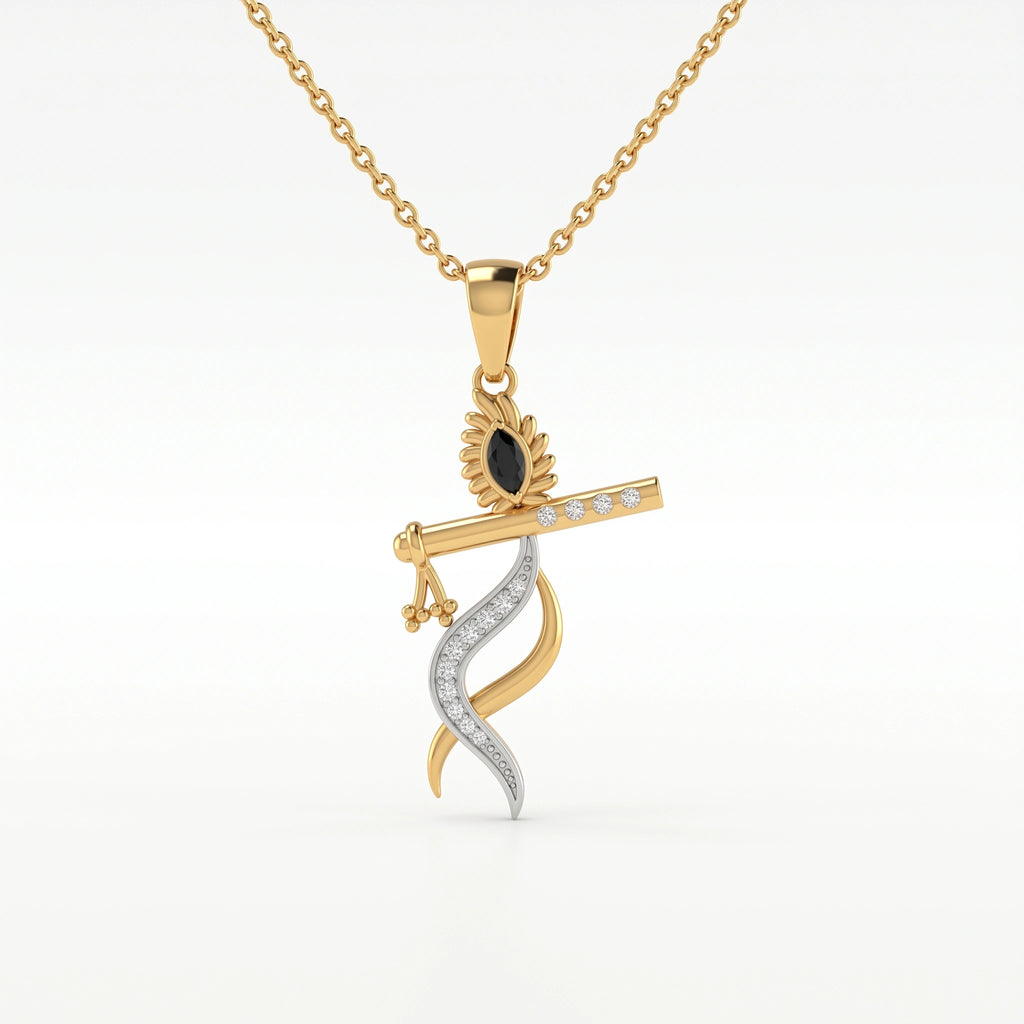 Krishna Flute 18KT Gold Plated Pendant
