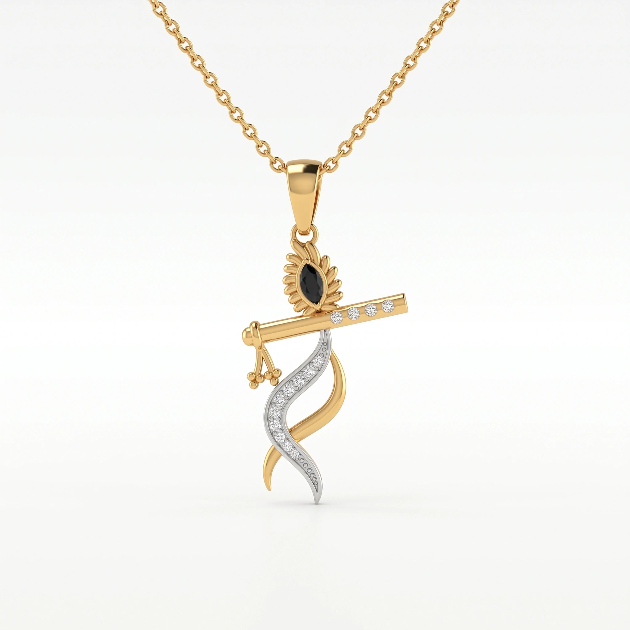 Krishna Flute 18KT Gold Plated Pendant