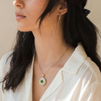 Gold Emerald Sunburst Pendant