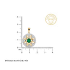 Gold Emerald Sunburst Pendant