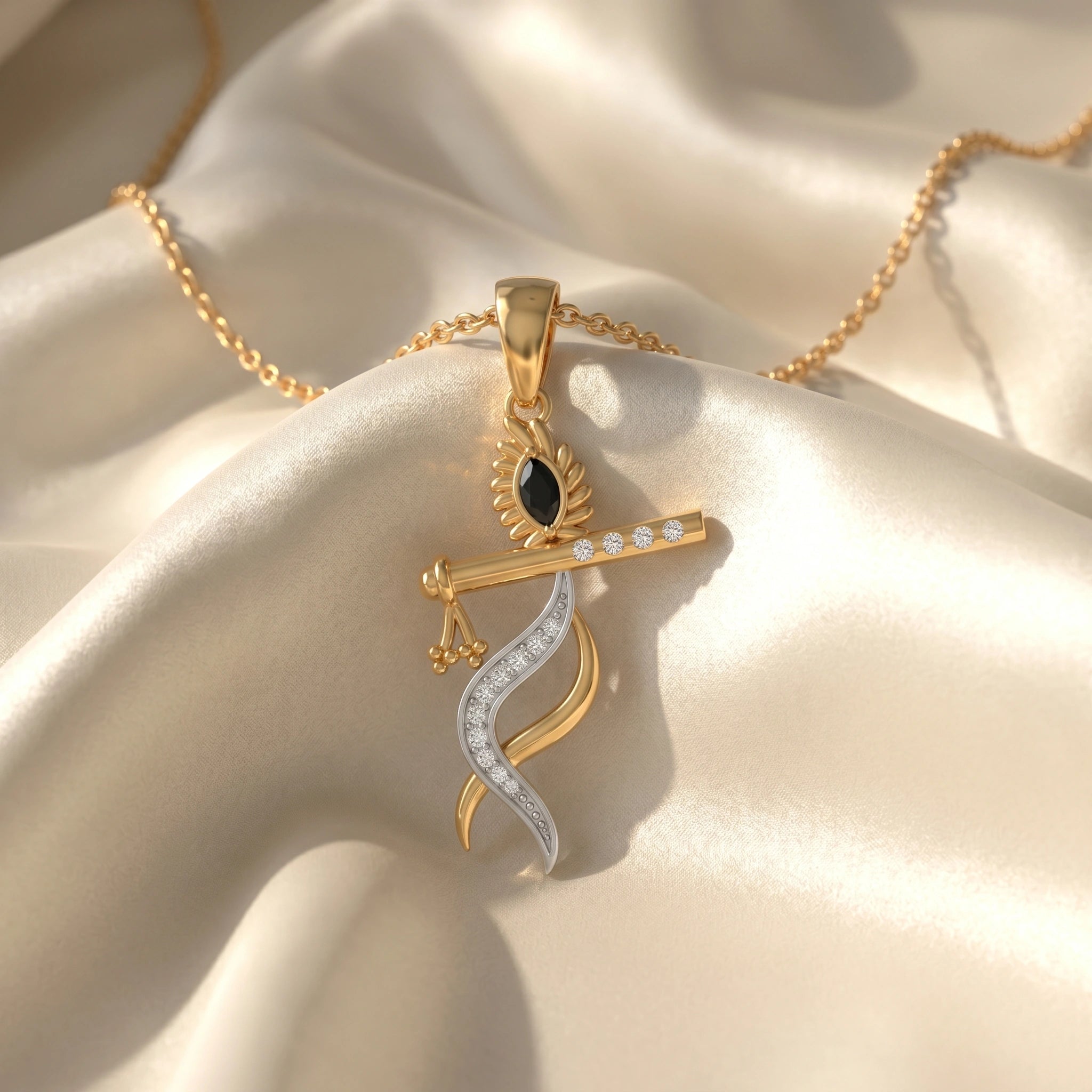 Krishna Flute 18KT Gold Plated Pendant