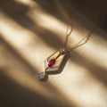 Gold Ruby Kite Drop Pendant