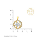 Gold Halo Bloom CZ Medallion Pendant