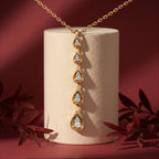 Gold Heart Cascade Pendant Necklace