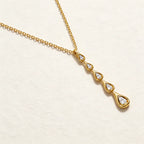 Gold Heart Cascade Pendant Necklace