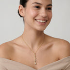 Gold Heart Cascade Pendant Necklace