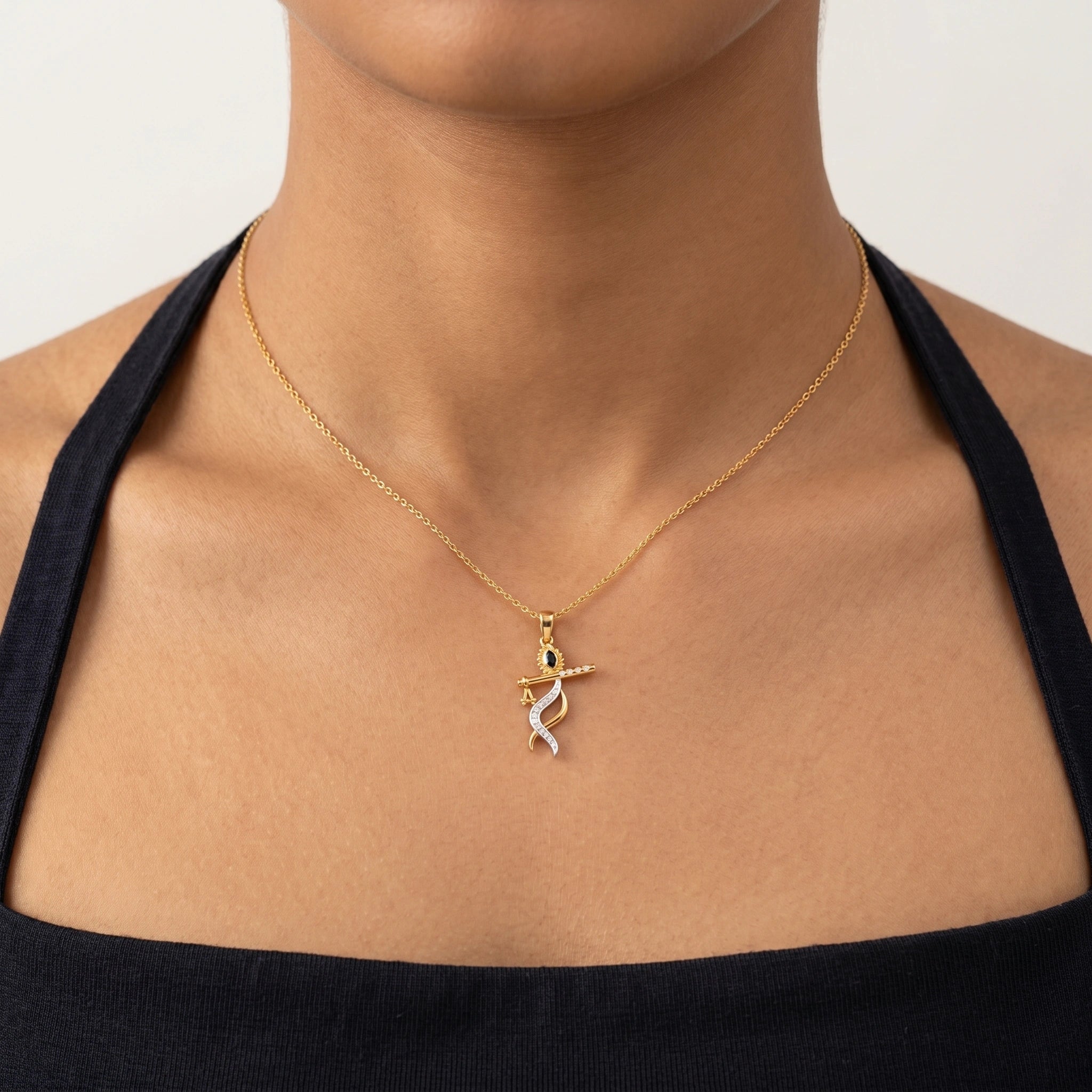 Krishna Flute 18KT Gold Plated Pendant