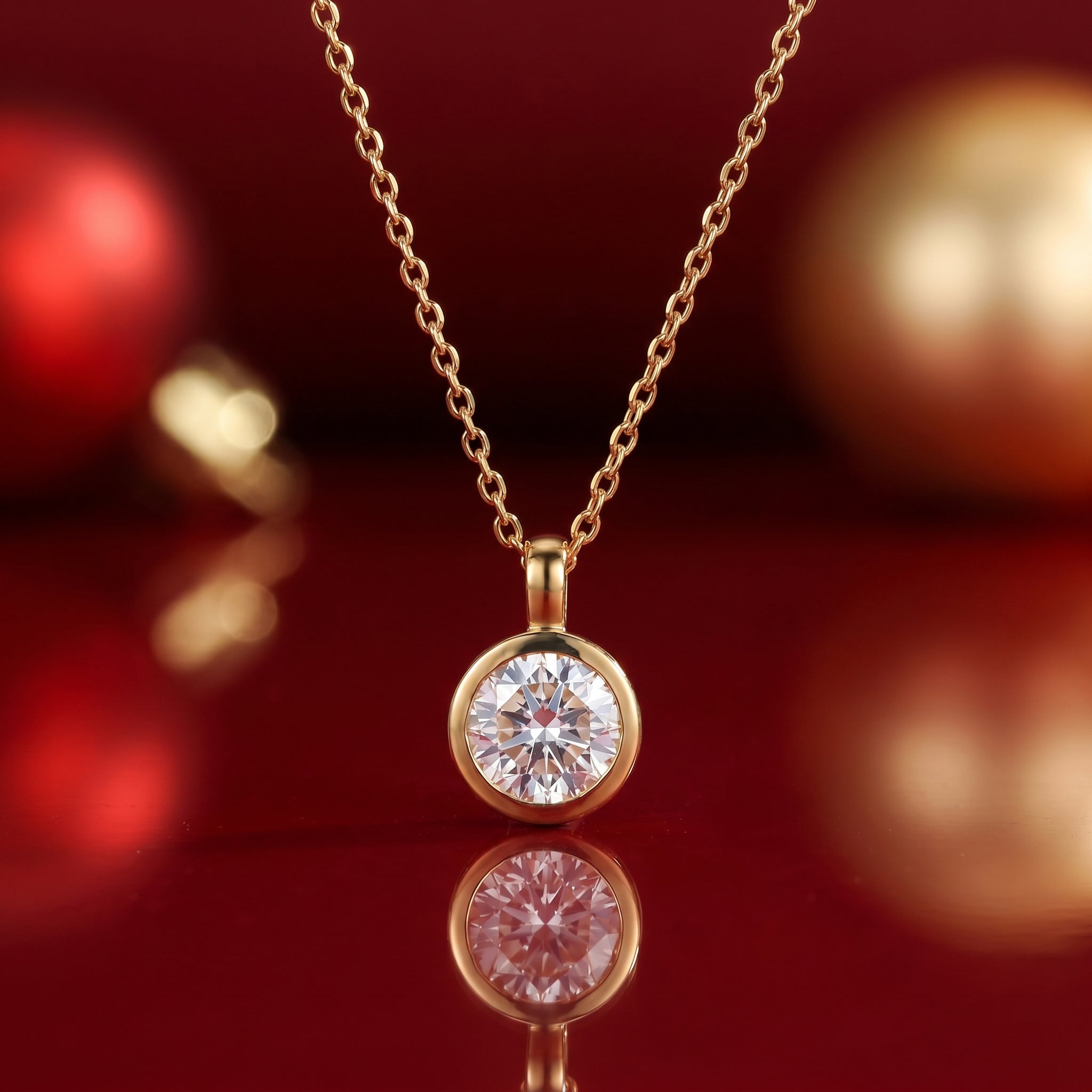 Classic Solitaire 18KT Gold Plated Pendant