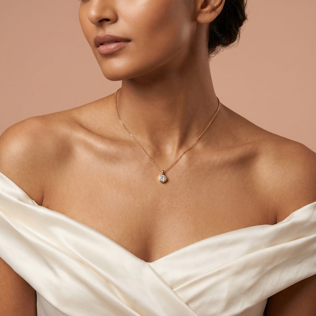 Classic Solitaire 18KT Gold Plated Pendant