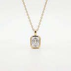 Emerald Cut 18KT Gold Plated Pendant