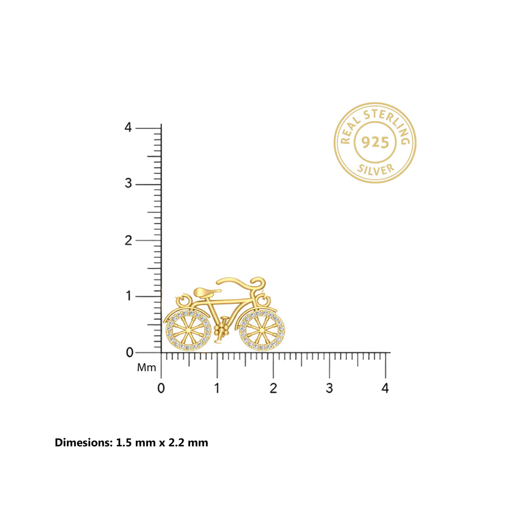 Vintage Bicycle 18KT Gold Plated Pendant