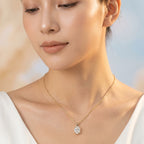 Gold Oval Solitaire Pendant
