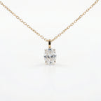Gold Oval Solitaire Pendant