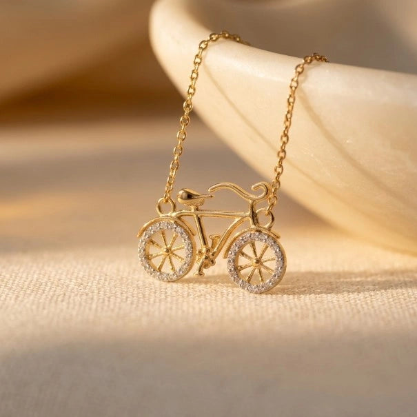 Vintage Bicycle 18KT Gold Plated Pendant