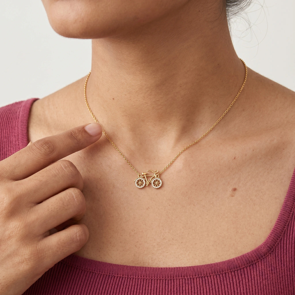Vintage Bicycle 18KT Gold Plated Pendant