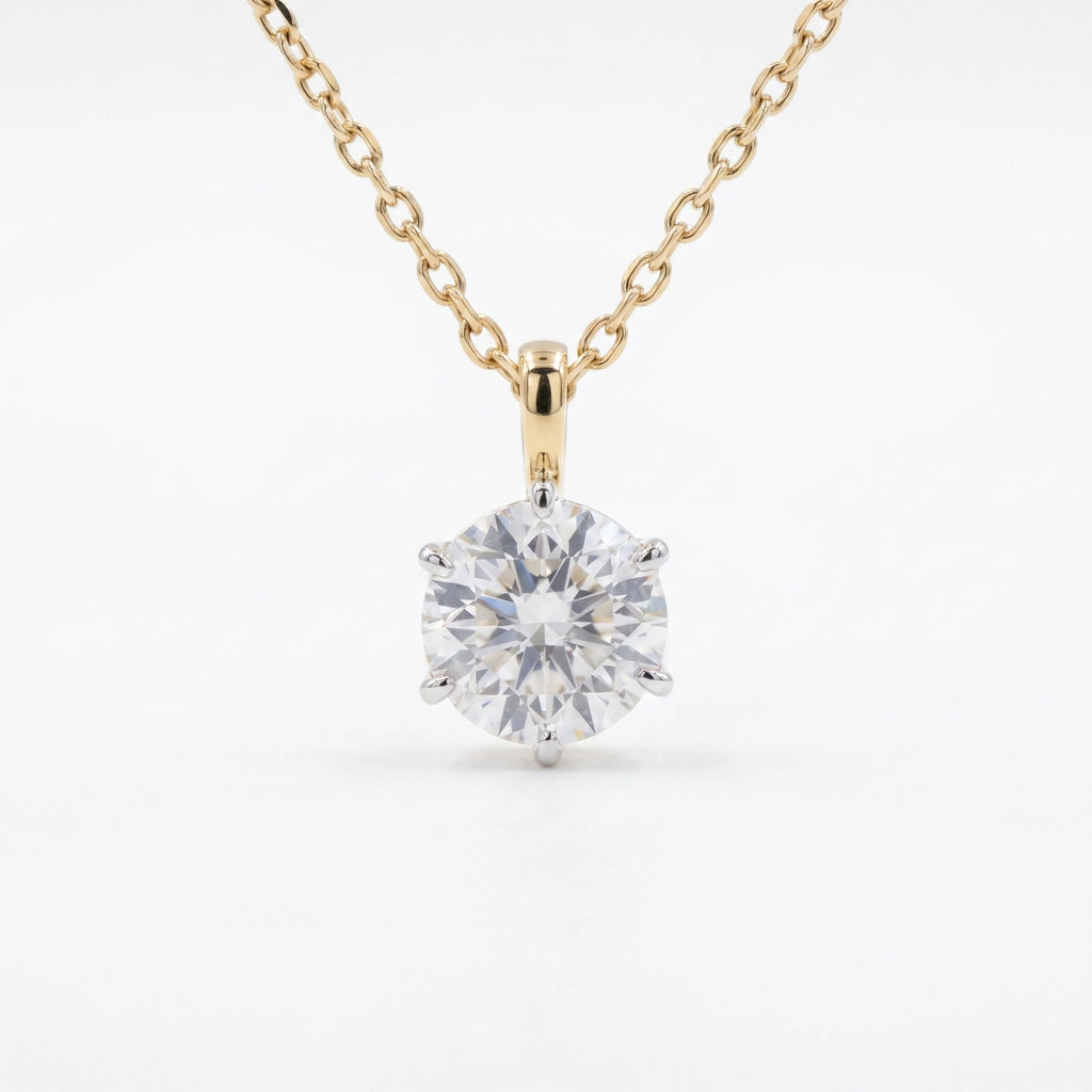 Gold Classic Solitaire Pendant