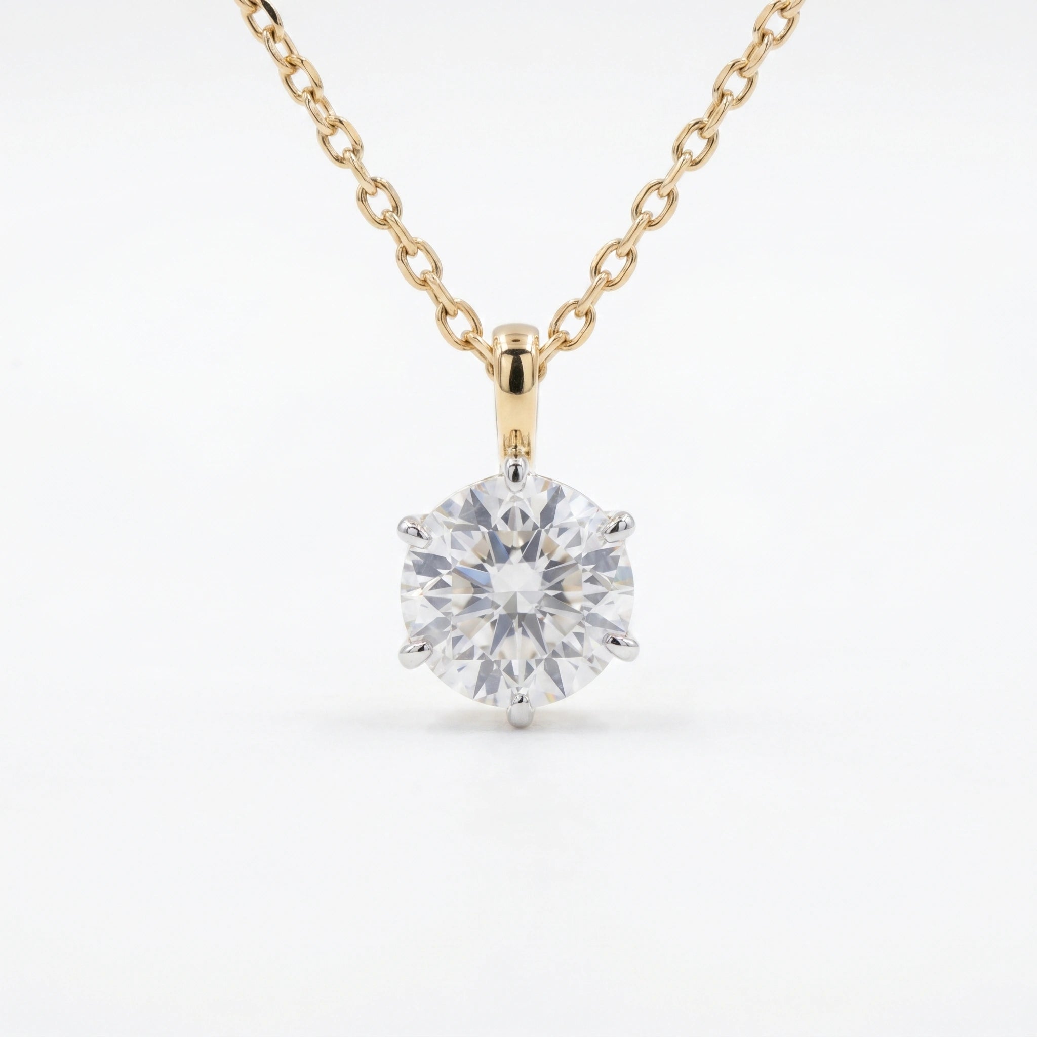 Gold Classic Solitaire Pendant