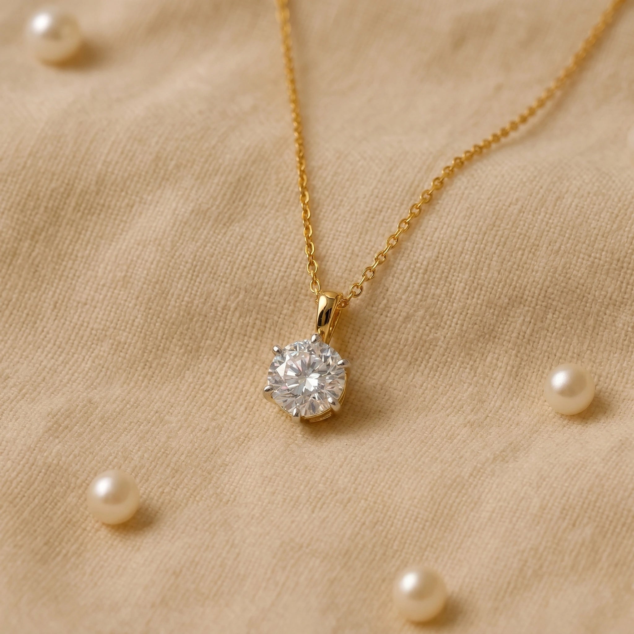 Gold Classic Solitaire Pendant