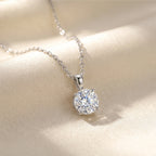 Silver Solitaire Drop Pendant