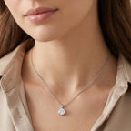 Silver Solitaire Drop Pendant