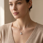 Silver Solitaire Drop Pendant