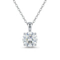 Silver Solitaire Drop Pendant