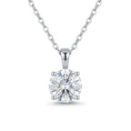 Silver Solitaire Drop Pendant