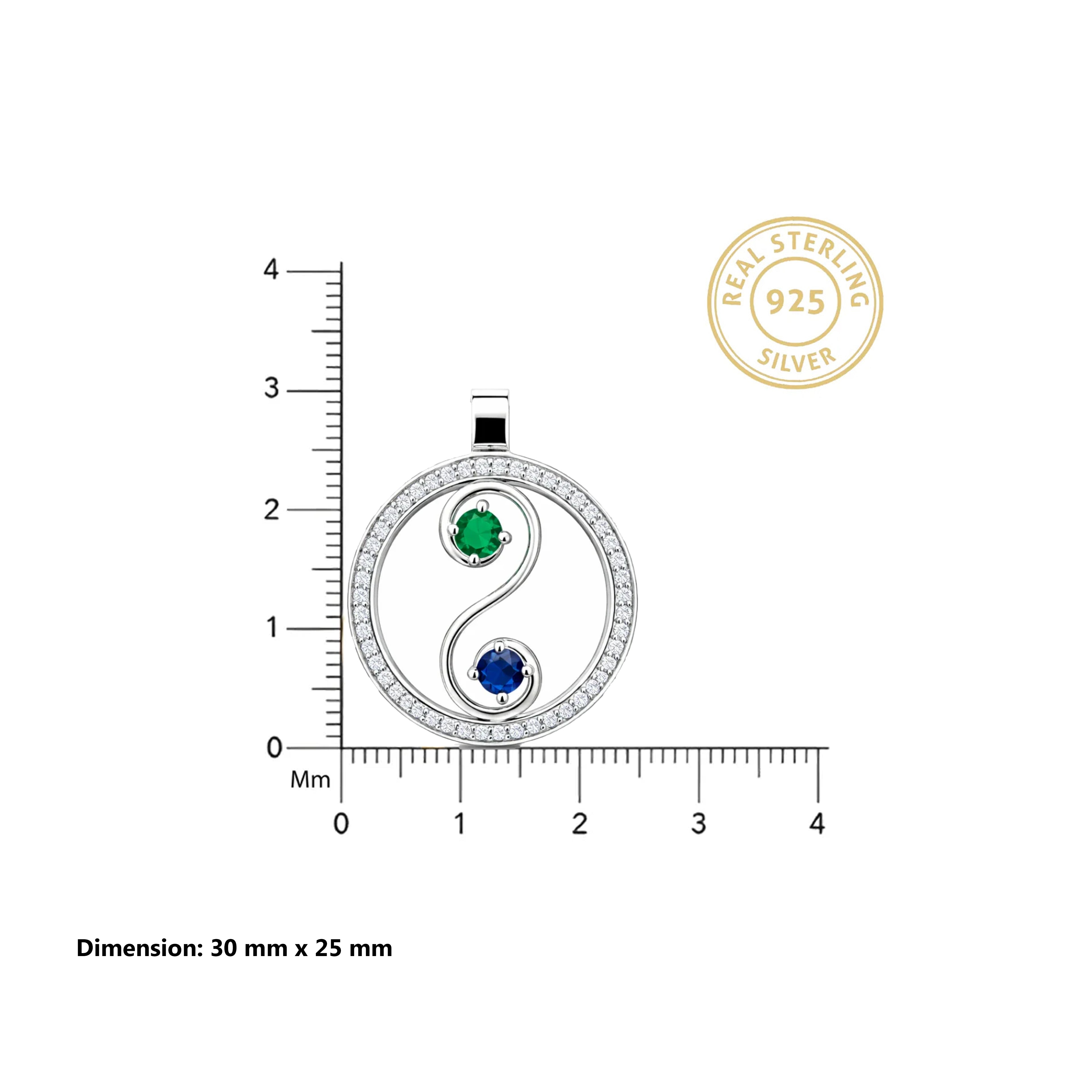 Silver Harmony Orbit CZ Pendant