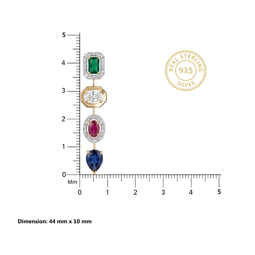 Gold Mosaic Drop Pendant
