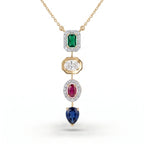 Gold Mosaic Drop Pendant