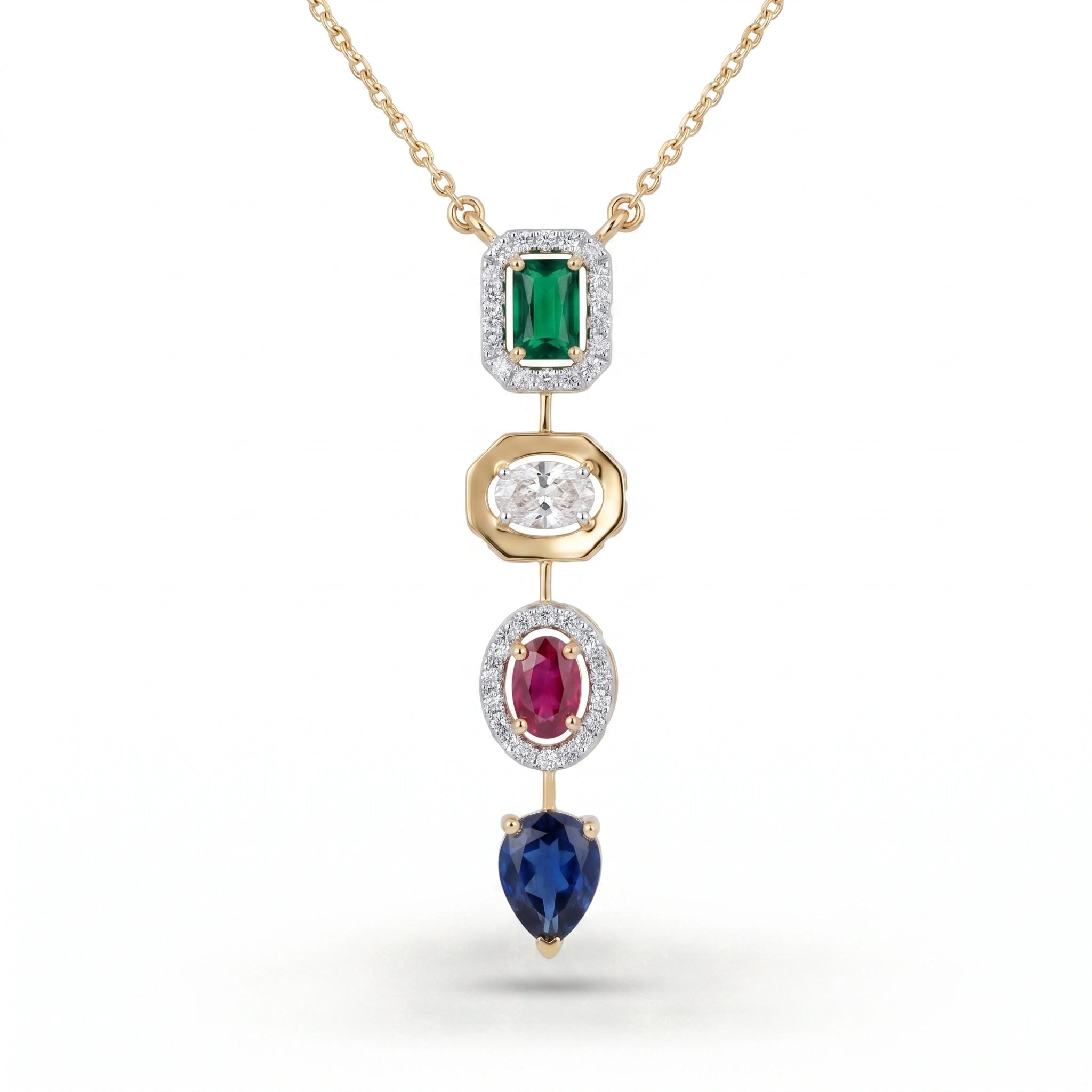 Gold Mosaic Drop Pendant