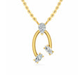 Gold Oval Drop CZ Pendant